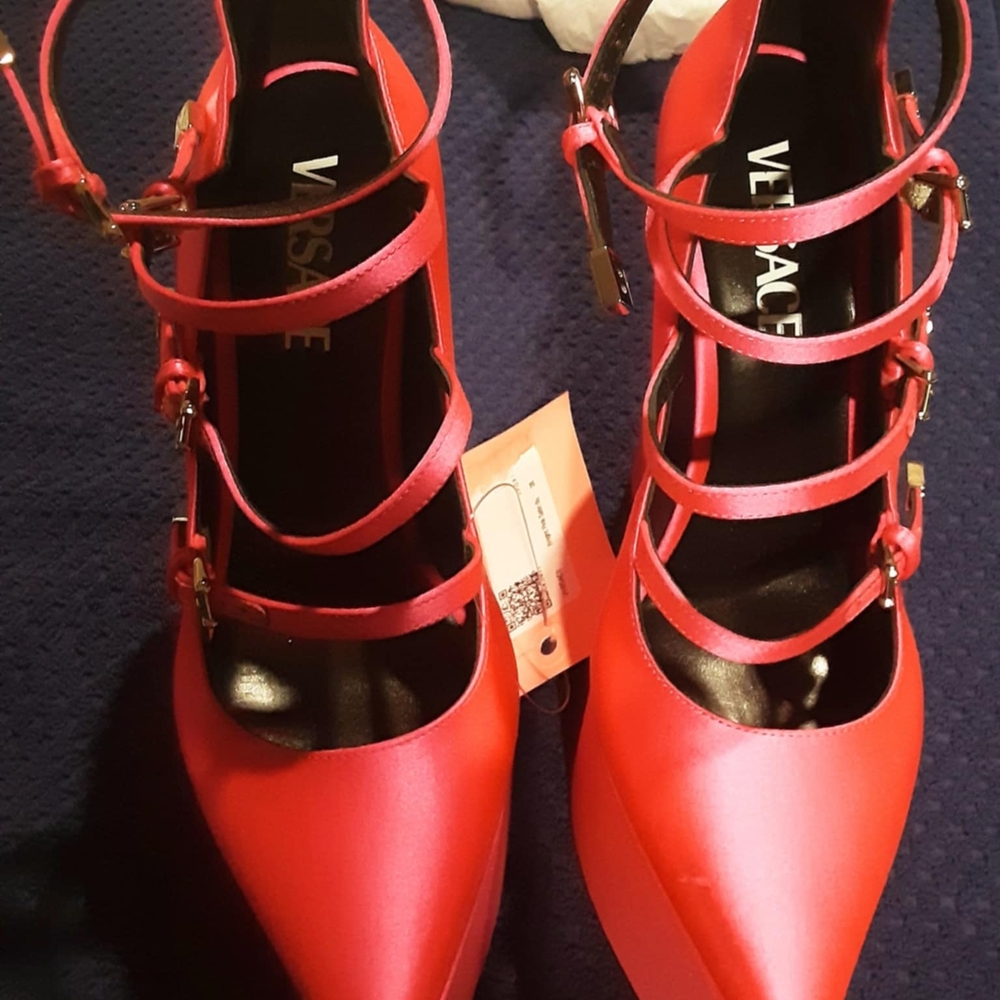 Versace Pink Strappy Heels